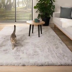 Vloerkleed hoogpolig grijs - 200x280cm