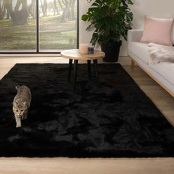 Vloerkleed hoogpolig zwart - 200X280cm
