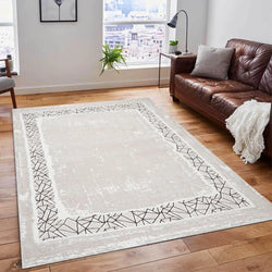 Vloerkleed laagpolig crème-taupe Tessa