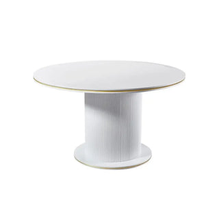 Witte Japandi eettafel rond
