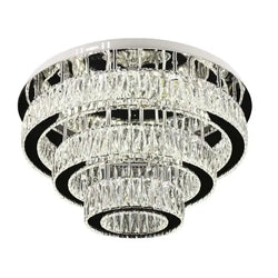 zilverkleurige plafondlamp LED Ringlamp met Muziekfunctie RGB - 60 cm
