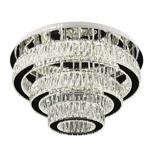 zilverkleurige plafondlamp LED Ringlamp met Muziekfunctie RGB - 60 cm