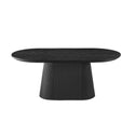 Zwarte Japandi eettafel ovaal